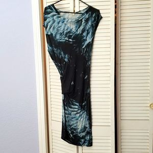 Helmut Lang feather print dress